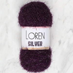 Loren Silver Patlıcan Moru El Örgü İpi - RS0109 - 34082