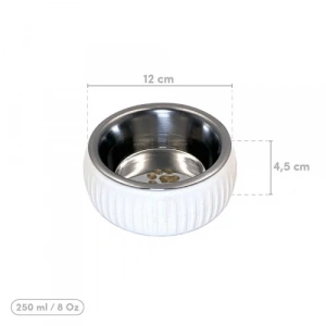 Mikopet Organik Seramik Mama Kabı Beyaz