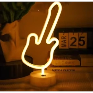 Neon Gitar Masa Lambası