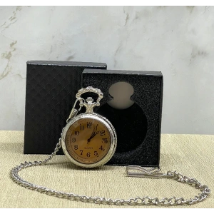 Özel Kutulu Camlı Gümüş Köstekli Saat