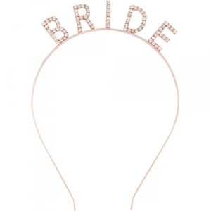 Rose Gold Bekarlığa Veda Kristal Taş Bride Tacı