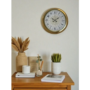 Zentime Gold Zarif 40 Cm Metal Duvar Saati