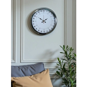 Zentime Krom 40 Cm Metal 24 Saat Göstergeli Özel Tasarım Duvar Saati