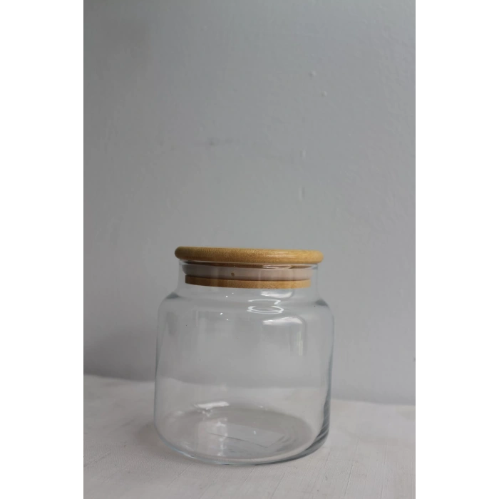 Bambu Kapaklı Cam Kavanoz 500ml