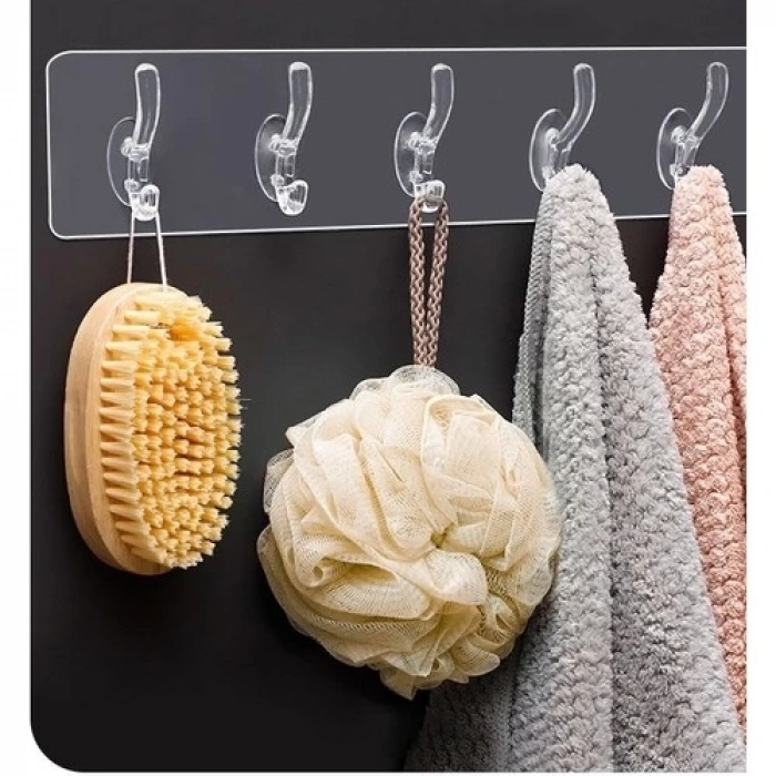 Baysa Şeffaf Silikon Askı 5li Kendinden Yapışkanlı