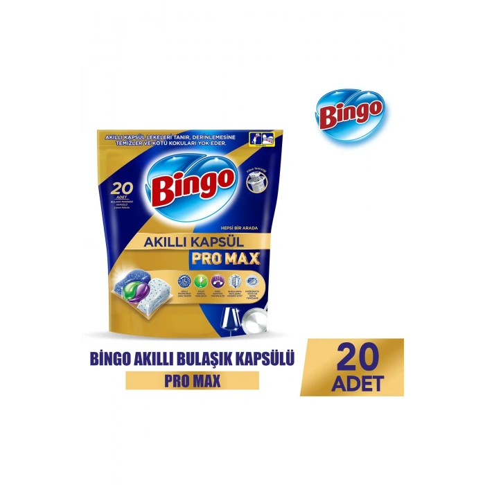 Bingo Akıllı Kapsül Pro Max Bulaşık Makinesi Deterjanı 20 Adet