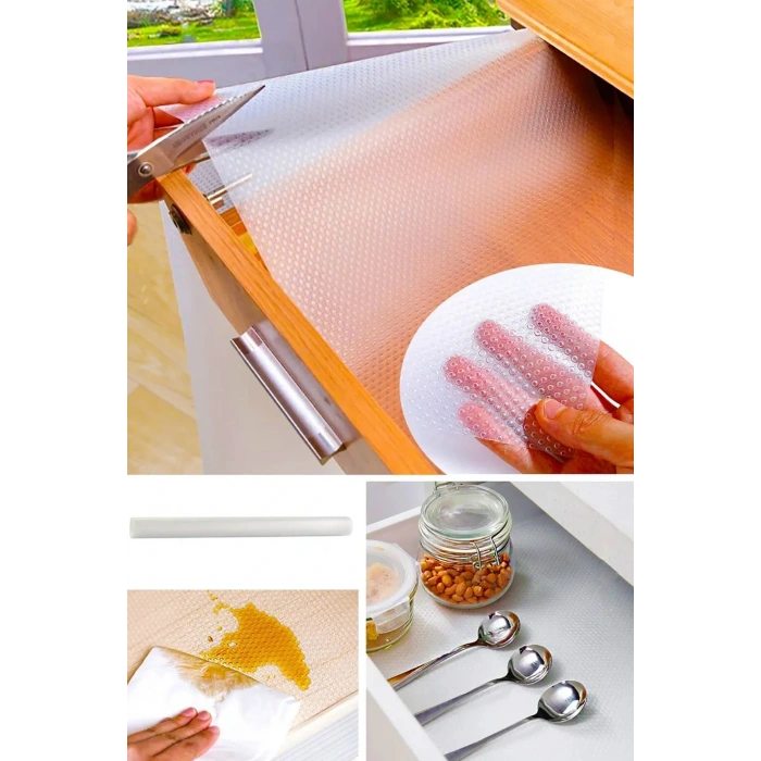 Eva Şeffaf Kaydırmaz Raf Dolap Ve Çekmece Örtüsü 45 Cm x 5 M