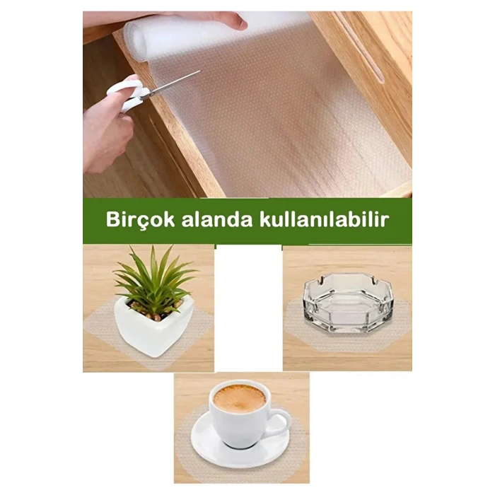 Eva Şeffaf Kaydırmaz Raf Dolap Ve Çekmece Örtüsü 45 Cm x 5 M