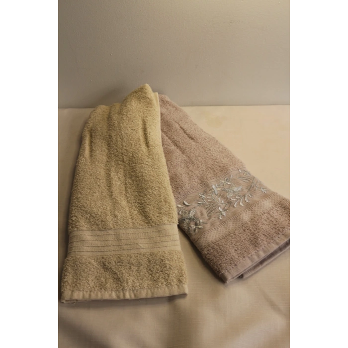 İpekçe Havlu Set 2Li Jakarlı Kumru 50X90