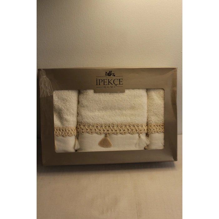 İpekçe Havlu Set 3lü Aden Kutulu 30X50