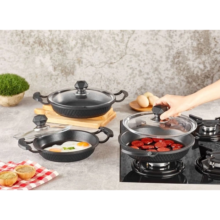 Kahramanlar Motto Döküm 3 lü Sahan Seti