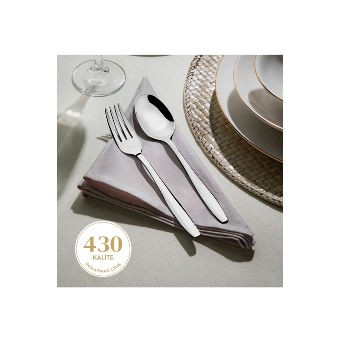 Nehir Sahra Sade 12 Kişilik 60 Parça Çatal Kaşık Takımı