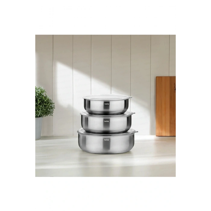 Nehir Silver Çelik 6 Parça Saklama Kabı