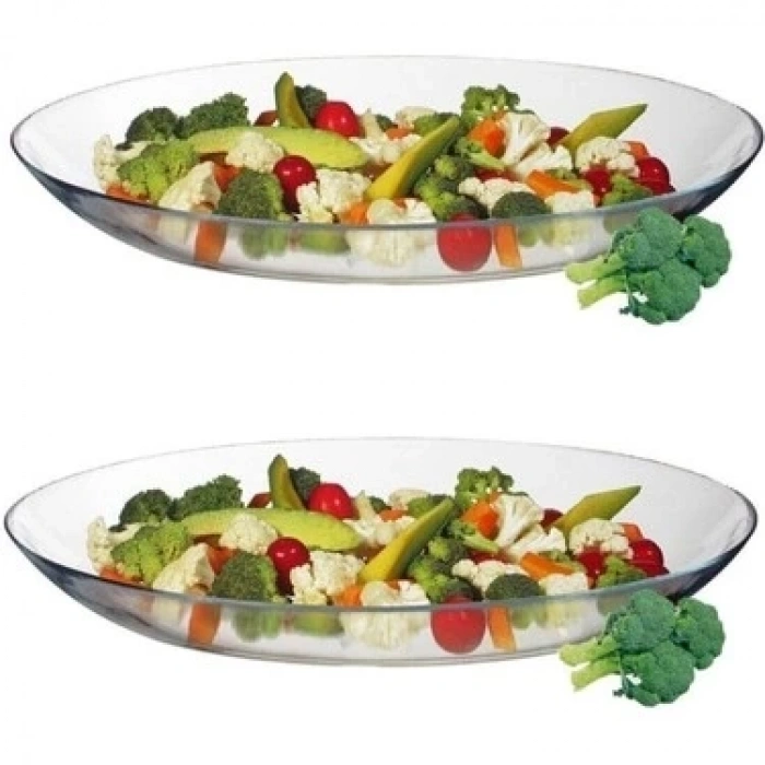 Paşabahçe 10358 Invitation 2 Li Oval Servis Kayık Tabak 25 Cm