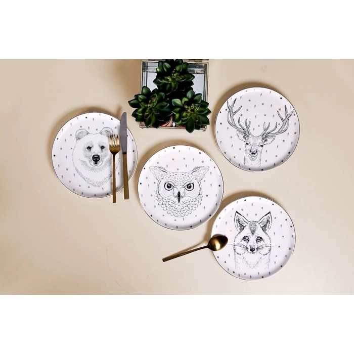 Porland Forest 4 Kişilik Pasta Takımı 20cm