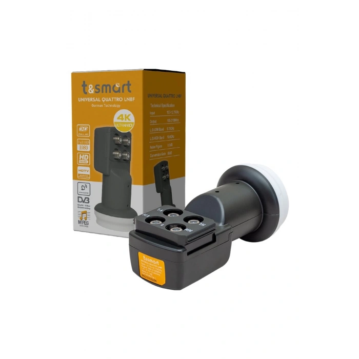 T&Smart 0.1dB Ultra HD 4K Universal Dörtlü Santral Lnb 5174