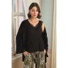 Will Like Çiçek Yaprak ve Etnik Desenli Dantelli 3lü Pijama Takımı