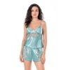 Will Like Aqua Saten Babydoll Şort Takımı