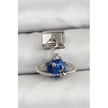 316L Çelik Sallantılı Satürn Model Gümüş Renk Nomination Charm