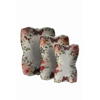 Dijital Desen 3lü Kelebek Tabak