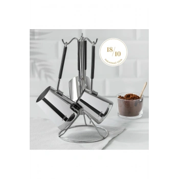 Nehir Everest 4 Parça Standlı Paslanmaz Çelik Cezve Seti