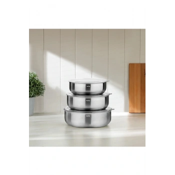 Nehir Silver Çelik 6 Parça Saklama Kabı