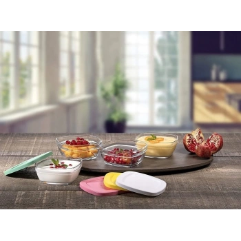 Paşabahçe 96840 Pudding Saklama Kabı Renkli 4lü 310 cc