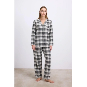 Will Like Kareli Flanel Görünümlü Uzun Kollu 2li Pijama Takımı