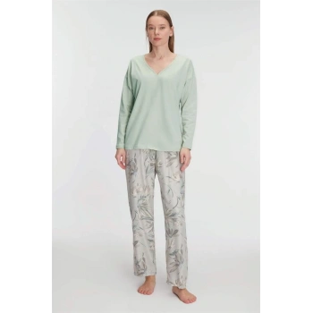 Will Like Uzun Kol V Yaka Pijama Takımı