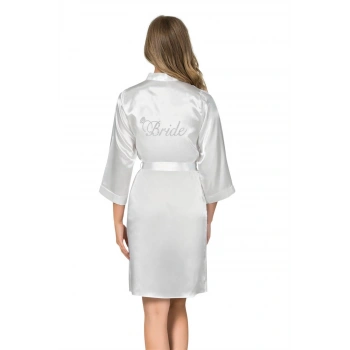 Will Like Beyaz Kısa Saten Bride Sabahlık