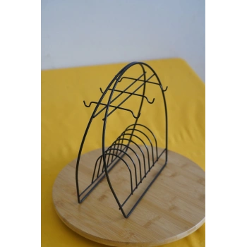 Askılı Yuvarlak Fincan Standı, Siyah Fincan Standı, Fincan Takımı Standı