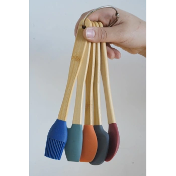 Bambu Saplı Silikon Mutfak Seti