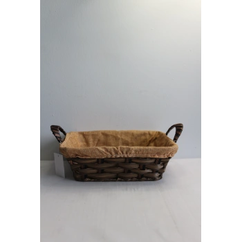 Clk Dıkdörtgen Kumaslı Hasır Sepet 24*25*8,5 1045