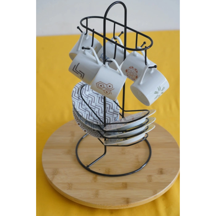Askılı Uzun Fincan Standı, Fincan Askılığı, Fincan Takımı Standı