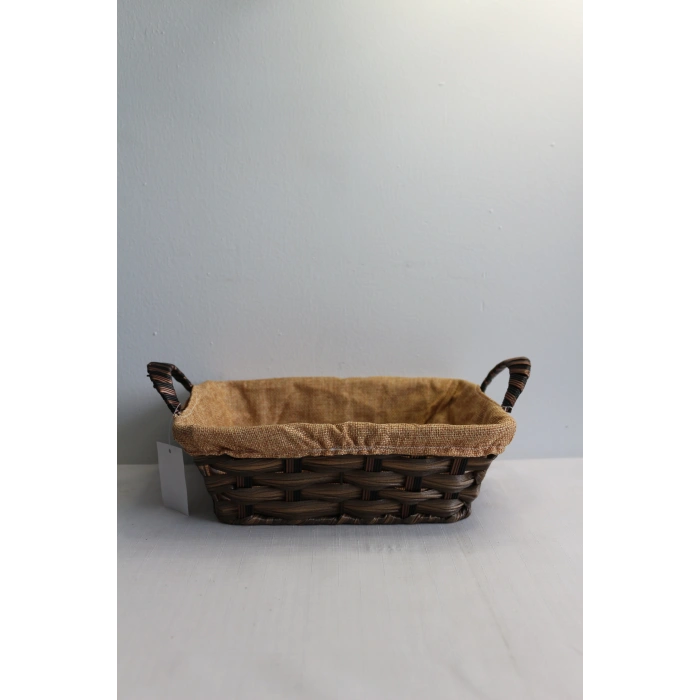 Clk Dıkdörtgen Kumaslı Hasır Sepet 24*25*8,5 1045