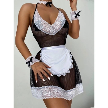 Will Like File Göğüs Bölgesi Dantel Mini Fantazi Hizmetçi Kostümü