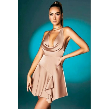 Will Like Somon Askılı Degajeli Fantezi Mini Elbise