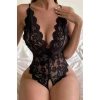Will Like Siyah Özel Bölgesi Açık Fiyonklu Dantel Fantezi Body