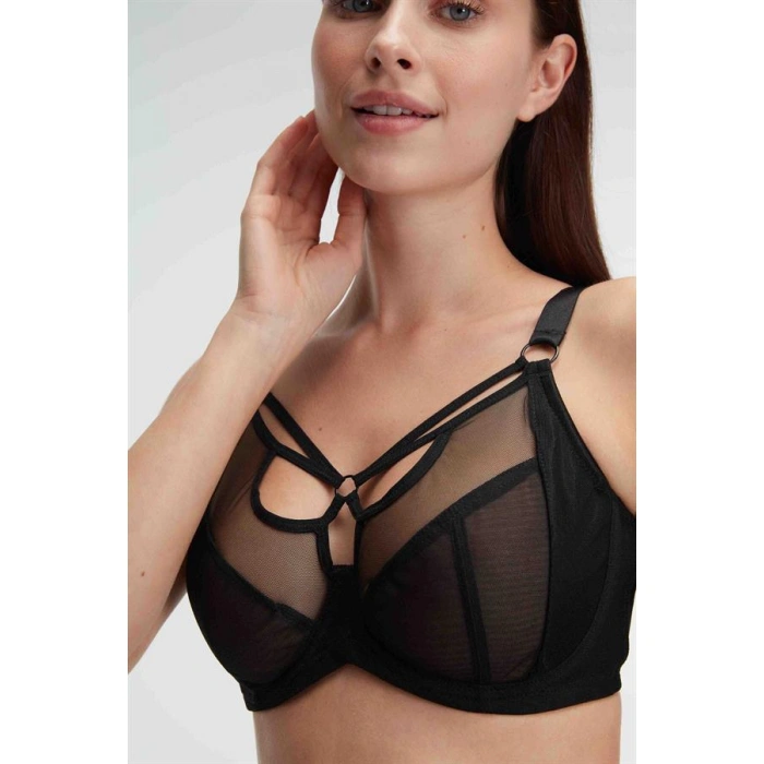 Will Like Tüllü Balenli Desteksiz Dolgusuz Yaka Detaylı Toparlayıcı Küçültücü Sütyen