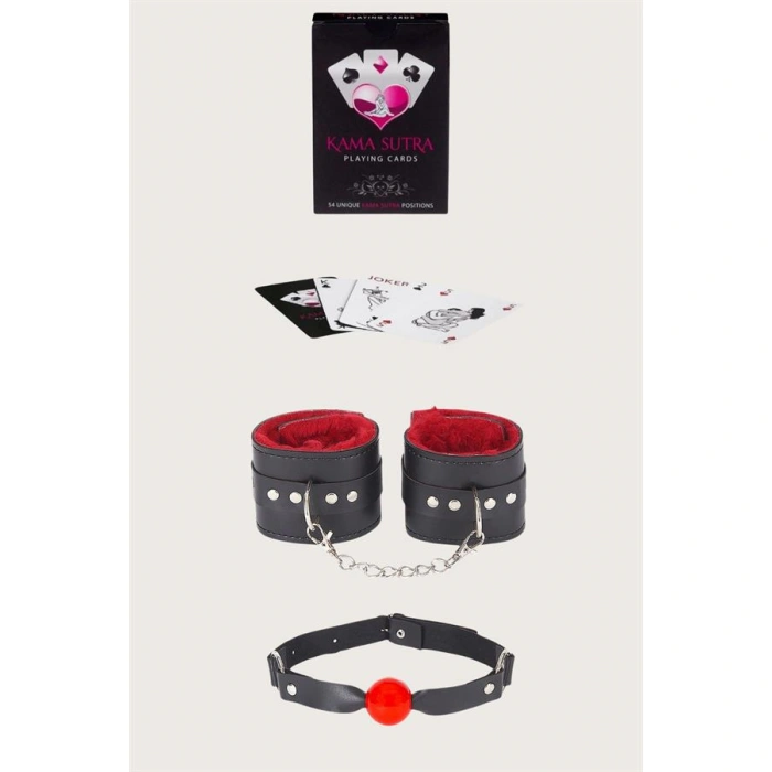 Will Like Sexy Görselli Oyun Kartı Kama Sutra Ağız Topu Kelepçe Set