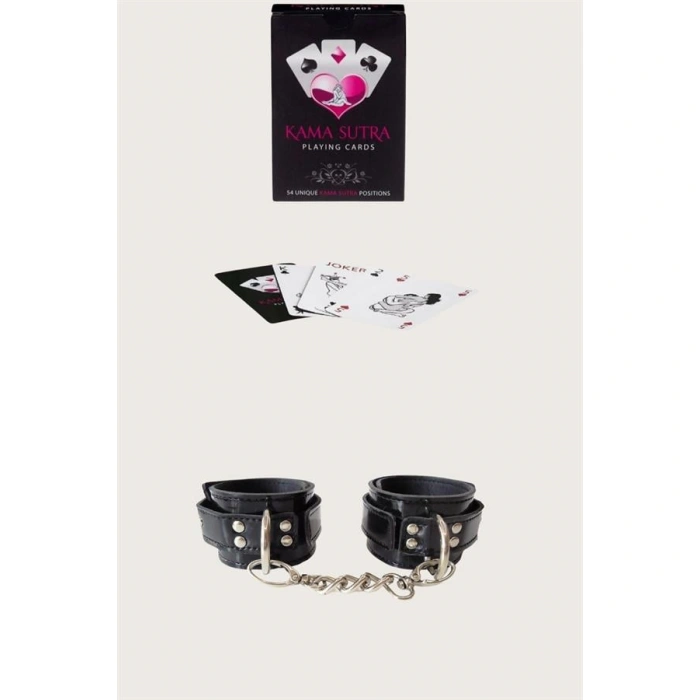 Will Like Sexy Görselli Oyun Kartı Kama Sutra Siyah Kelepçe Set