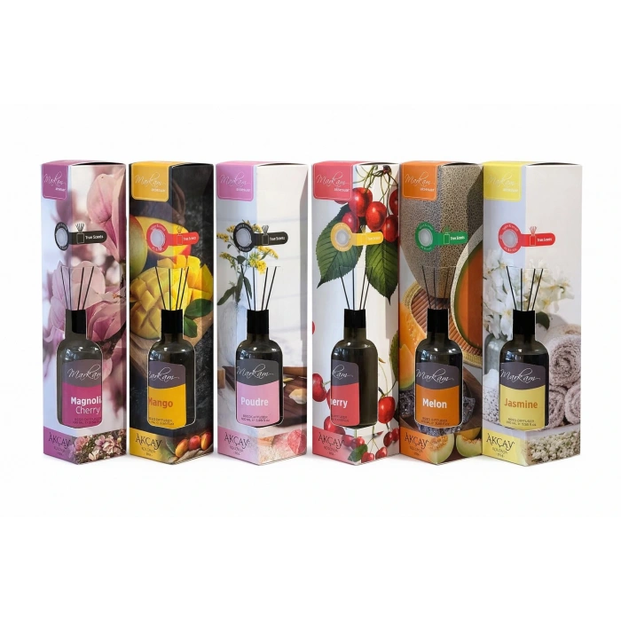 ÇUBUKLU DOĞAL ODA KOKUSU 100 ML KAVUN,YASEMİN,KİRAZ,PUDRA,MANGO,MANOLYA