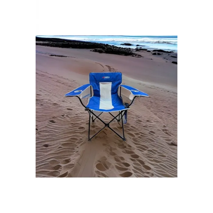 IGRILL Blue Foldable Camping, Picnic, and Beach Chair | Carrying Bag