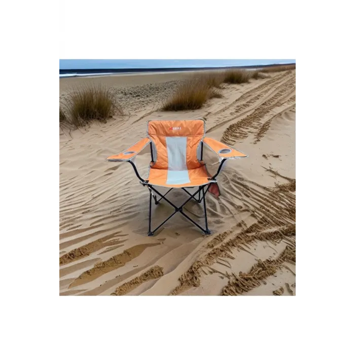 IGRILL Turuncu Katlanır Kamp, Piknik ve Plaj Sandalyesi | Taşıma Çantalı