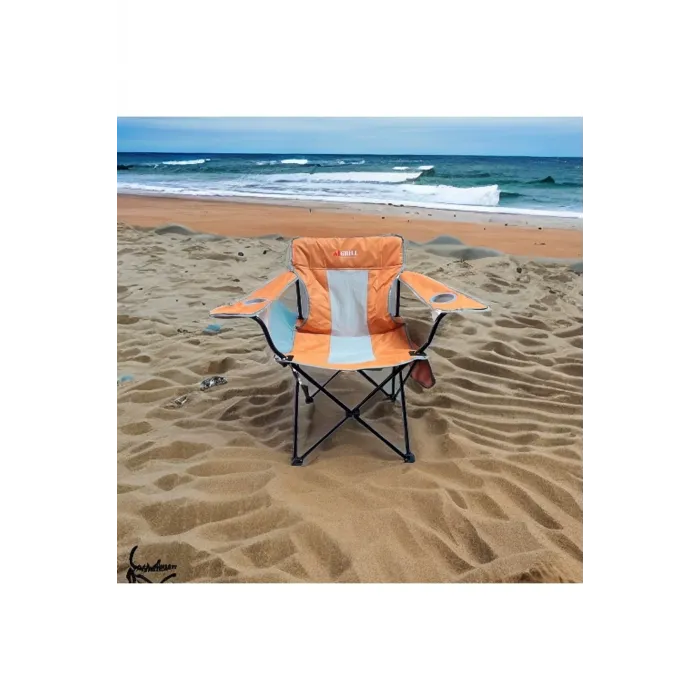 IGRILL Turuncu Katlanır Kamp, Piknik ve Plaj Sandalyesi | Taşıma Çantalı