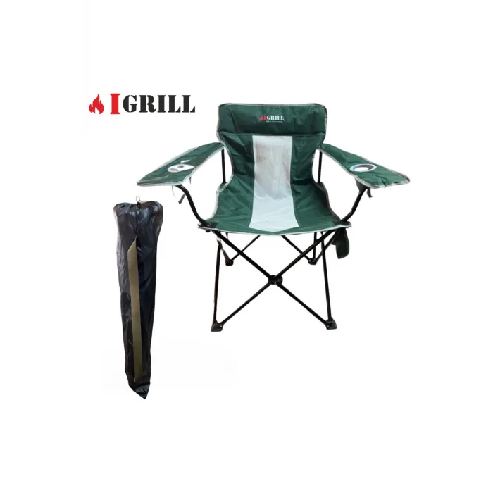 IGRILL Yeşil Katlanır Kamp, Piknik ve Plaj Sandalyesi | Taşıma Çantalı