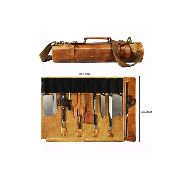 IGRILL Hakiki Deri El Yapımı Cepli Bıçaklık (Crazy)