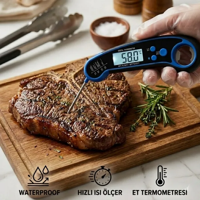 IGRILL Waterproof Dijital Sıcaklık Ölçer Gıda Termometresi (Mavi)