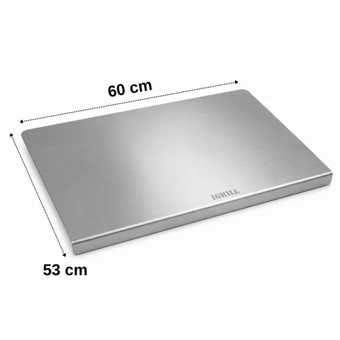 IGRILL Tezgah Üstü Kesme Tahtası 304 Paslanmaz Çelik 60x53cm Et Doğrama ve Mutfak Hazırlık Panosu