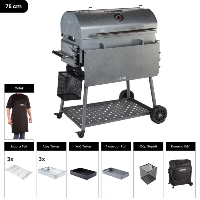IGRILL BBQ Elite 740 mm Charcoal Grill (Grey)